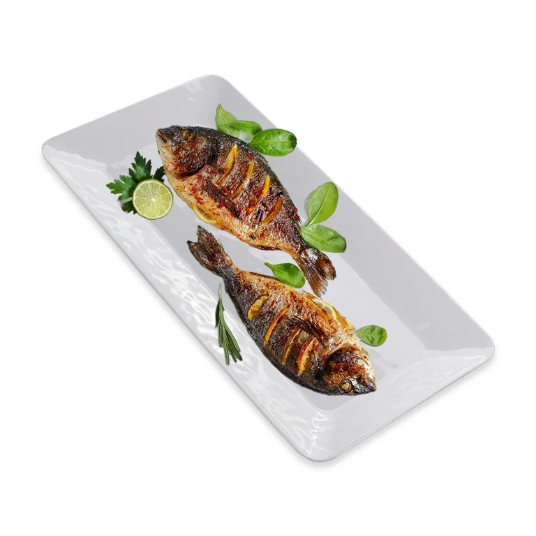 Yalin Rectangle Large Serving Platter, 17 Inch Melamine Serving Tray, Great for Restaurant, Steak... | Walmart (US)