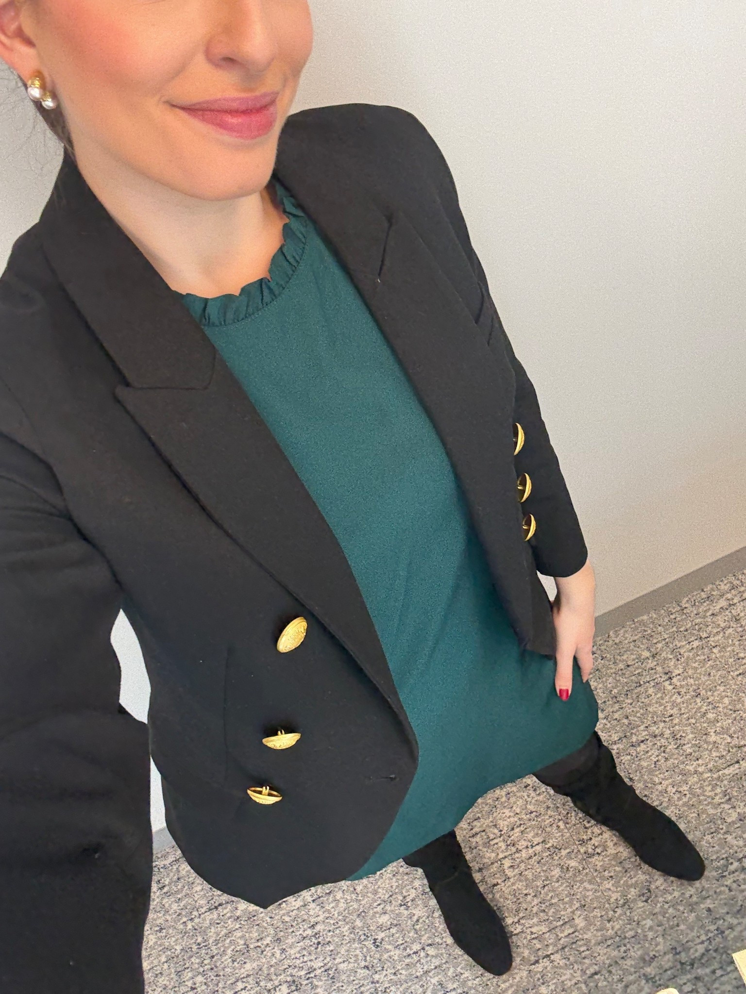 Office style, office outfit, business professional, business casual, corporate style, corporate fashion, lawyer, attorney, law firm style, shift dress, black blazer, double breasted blazer, black suede boots, tall black suede boots, winter work dress, winter work outfit, winter office outfit 

#LTKFindsUnder100 #LTKWorkwear #LTKSeasonal