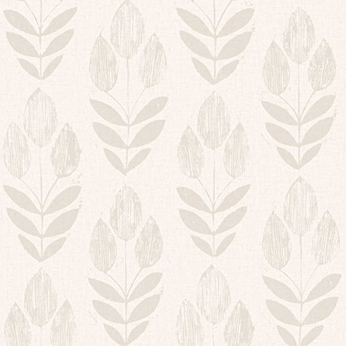 Beacon House 2535-20650 Scandinavian Block Print Tulip Wallpaper, Grey | Amazon (US)