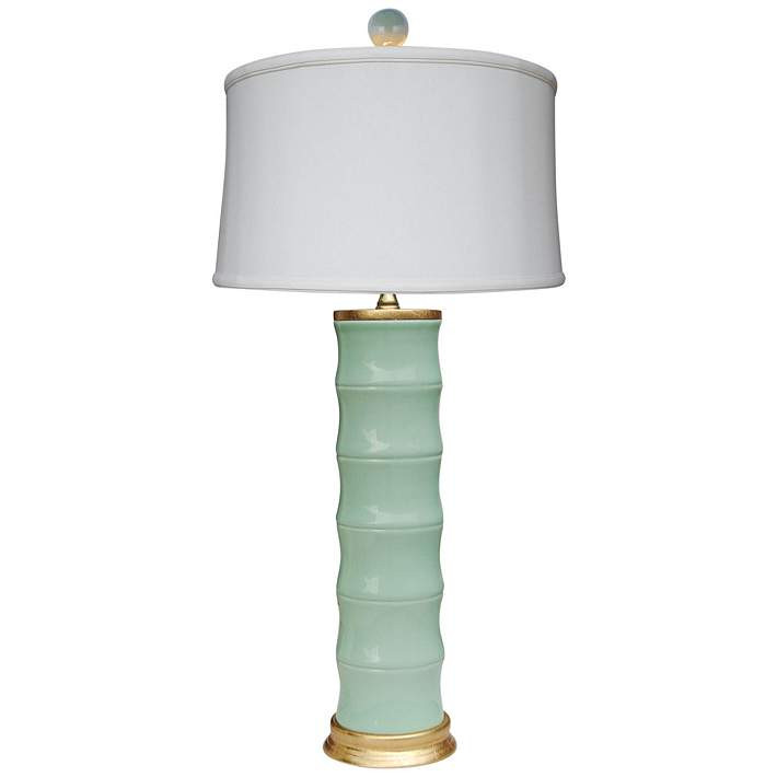 Emma Celadon Bamboo Porcelain Table Lamp - #61Y43 | Lamps Plus | Lamps Plus