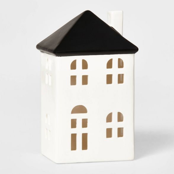 Tall Ceramic House Decorative Figurine White &#38; Black - Wondershop&#8482; | Target
