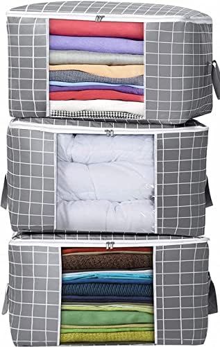 [New Upgrade]Storage Bag, Thicken & Waterproof Oxford Cloth, Organizer for Clothes, Comforters, B... | Amazon (US)