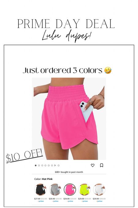 Lululemon dupe shorts $10 off for Amazon prime day! I ordered 3 pair 🙌🏼🙌🏼🙌🏼 Love this style. Amazon deals. Lulu shorts. 

#LTKxPrimeDay #LTKFitness #LTKBacktoSchool