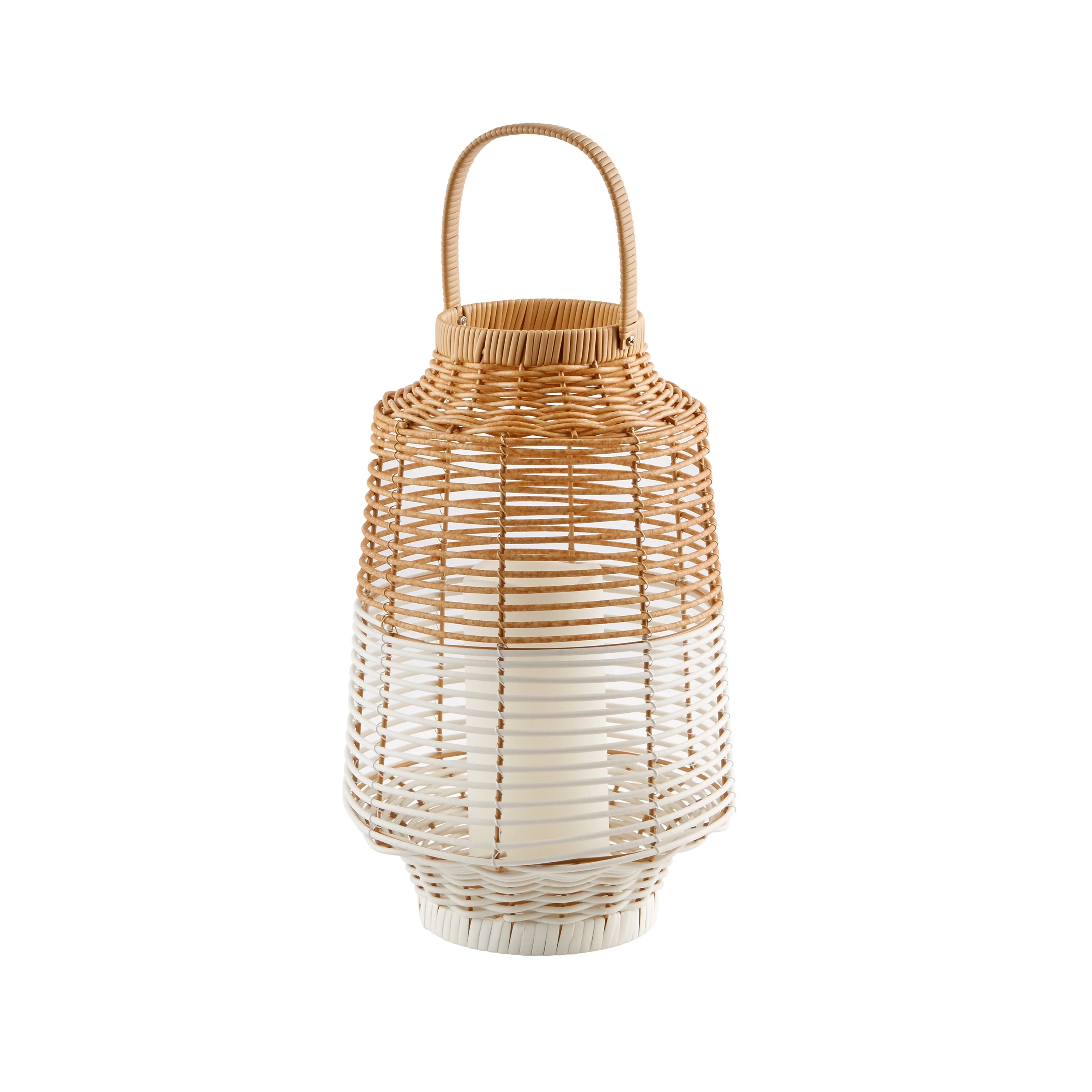 Better Homes & Gardens Natural & White Medium Woven Lantern by Dave & Jenny Marrs | Walmart (US)