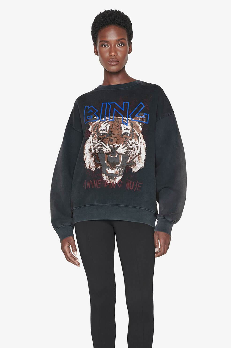Tiger Sweatshirt - Black | Anine Bing