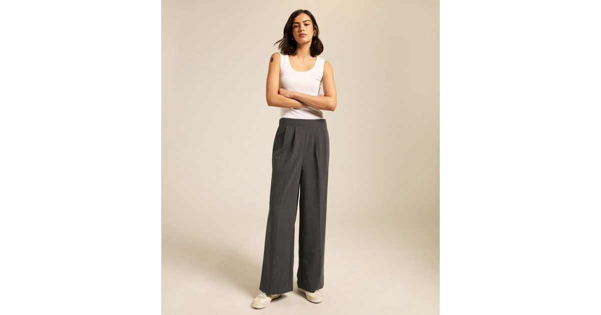Grey Elasticated Wide Leg Trousers
						
						Add to Saved Items
						Remove from Saved Items | New Look (UK)