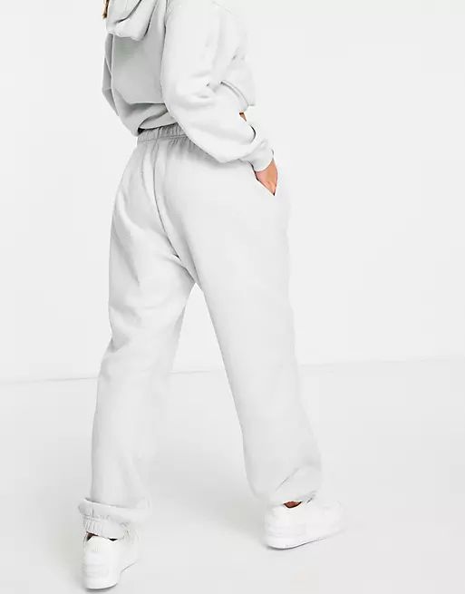 Nike Essentials Plush high-waisted cuffed fleece sweatpants in gray | ASOS (Global)