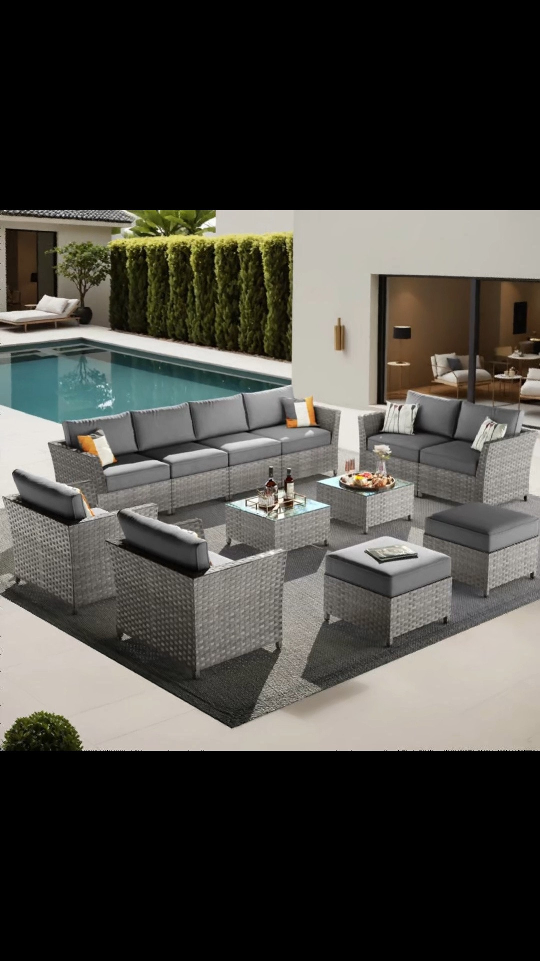 Cassville 8 - Person No Assembly Required Outdoor Conversation Set, Patio Wicker Sectional Seating Group with Cushions, All Weather Sofa Set with Optional Fire Pit Table for Garden Backyard

#LTKgrwm #LTKActive #LTKHome