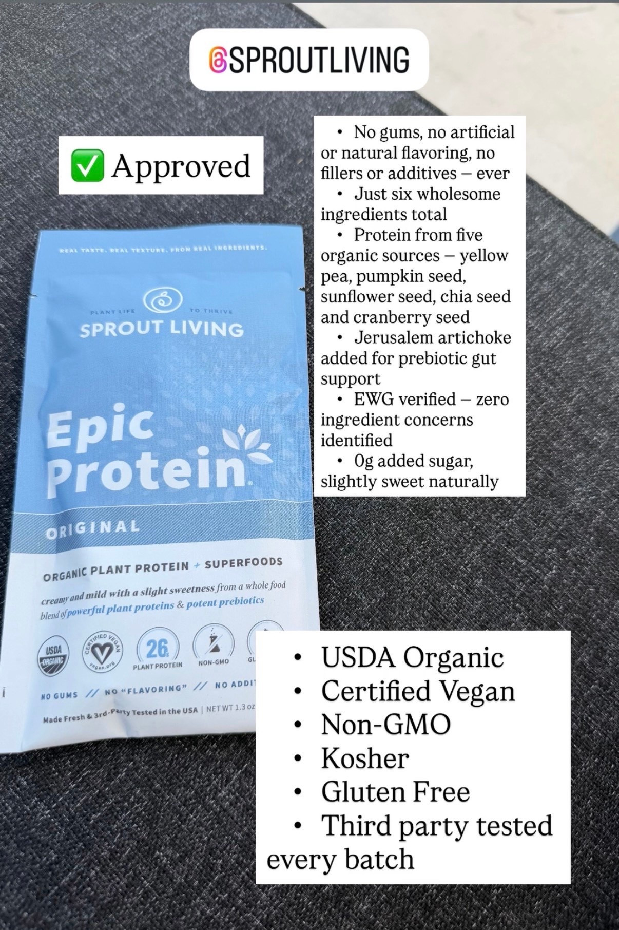 I discovered all of these gems at the Erewhon Glendale grand opening and the good news is you do not need to make the trip or pay Erewhon prices to get them. I have everything linked below so you can shop directly on Amazon. Consider this your curated clean living haul, already researched and ingredient checked for you. 🤍

Six ingredients. That is it. No gums, no fillers, no natural flavors, no added sugar. Just five organic protein sources and Jerusalem artichoke for gut support. EWG Verified with zero ingredient concerns identified. Sprout Living Epic Protein is what a clean protein powder actually looks like and I will not stop talking about it. 🌱

#SproutLiving #EpicProtein #CleanProteinPowder #EWGVerified #LowToxLiving #OrganicProtein #PlantBasedProtein #CleanSupplements #HealthyLiving #LowToxFood