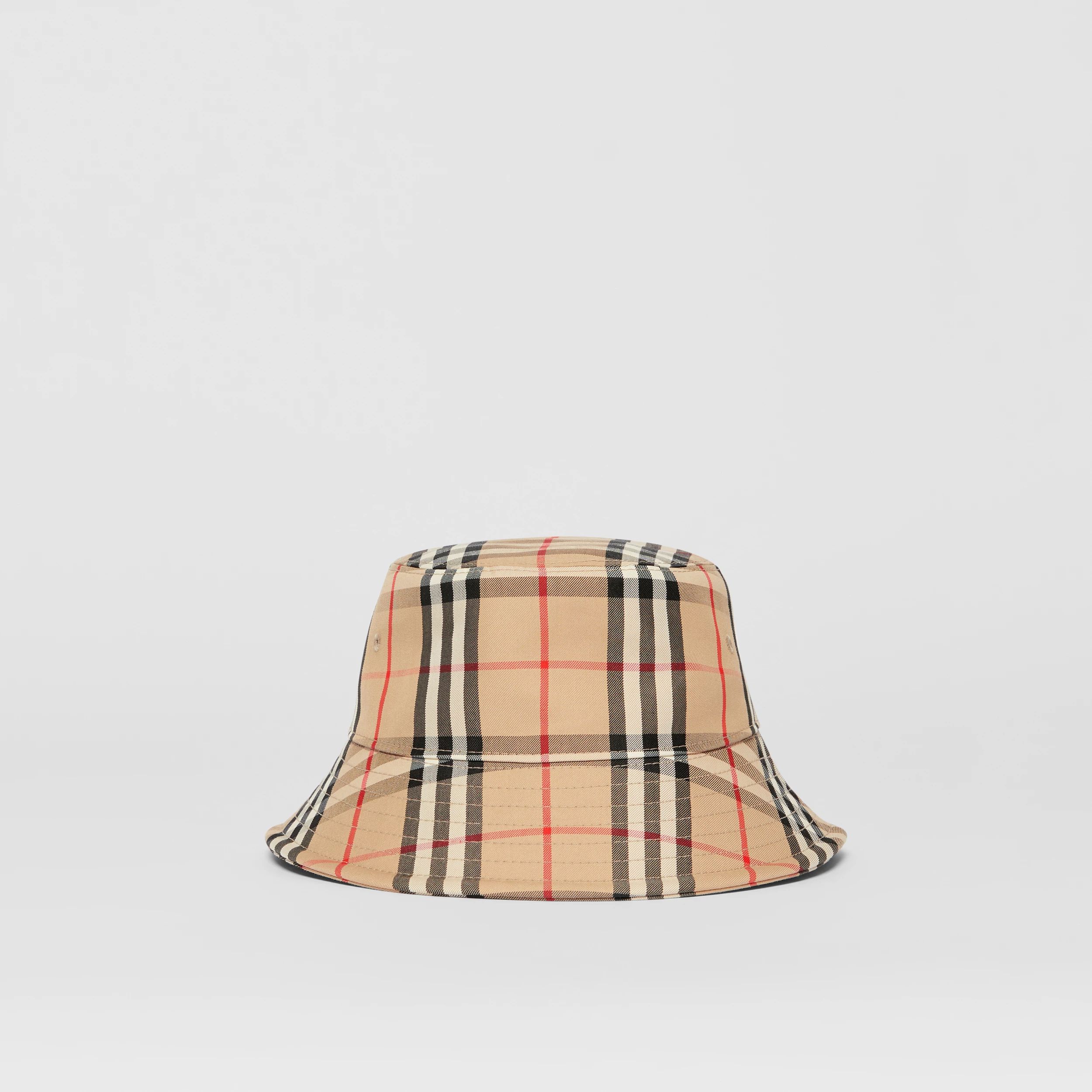 Vintage Check Technical Cotton Bucket Hat in Archive Beige | Burberry® Official | Burberry (US)