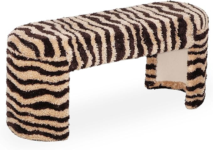 Tov Furniture Zebra Brown Striped Tufted Bench | Amazon (US)