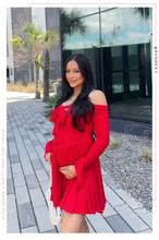 Miss Lola | Labella Red Off The Shoulder Mini Dress | MISS LOLA