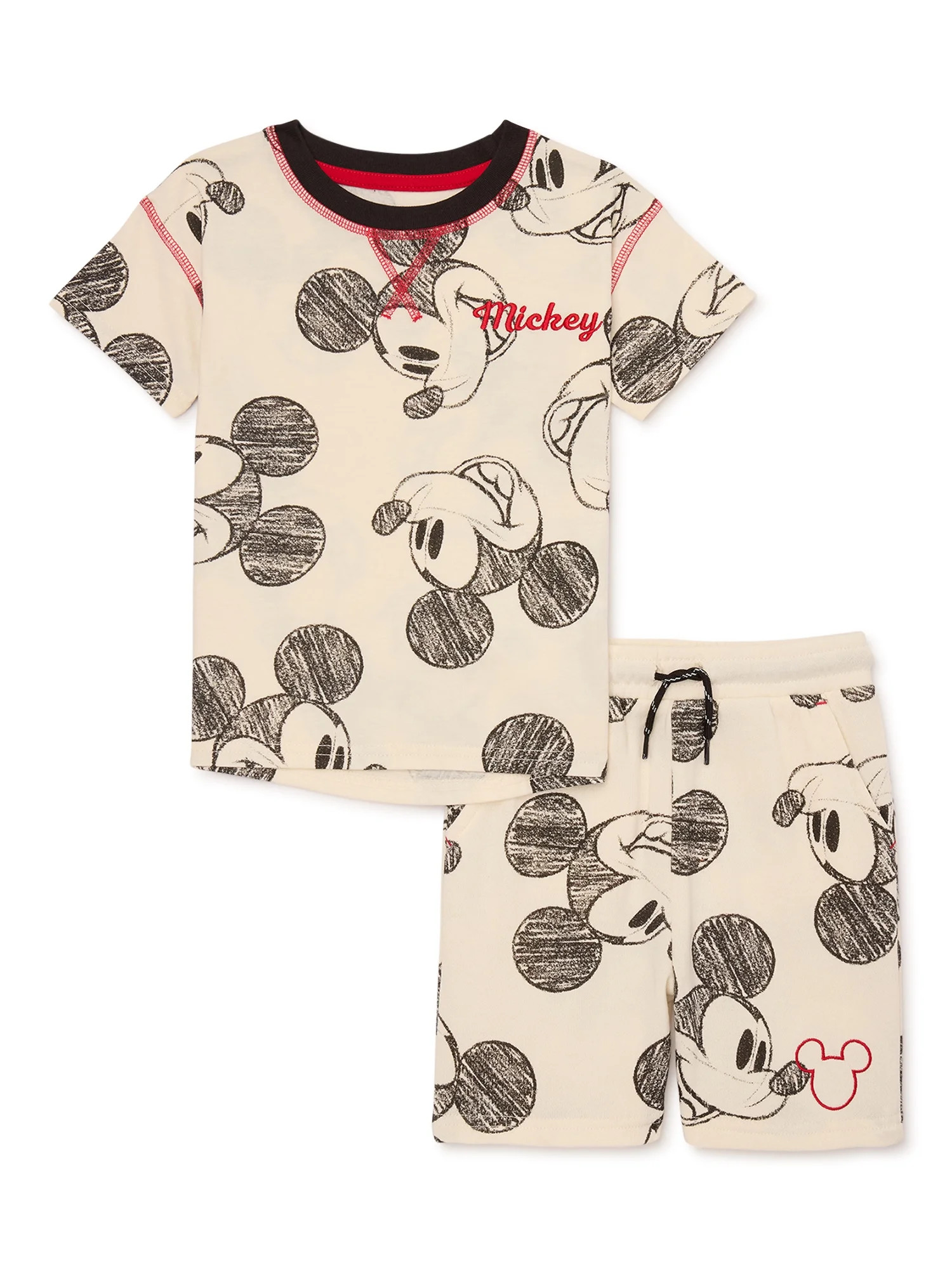 Mickey Mouse Toddler Boys Short Sleeve T-Shirt and Shorts Set, 2-Piece, Sizes 2T-5T | Walmart (US)