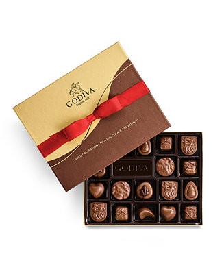 Assorted Milk Chocolate Gift Box, Red Ribbon, 18 Piece | Macy's