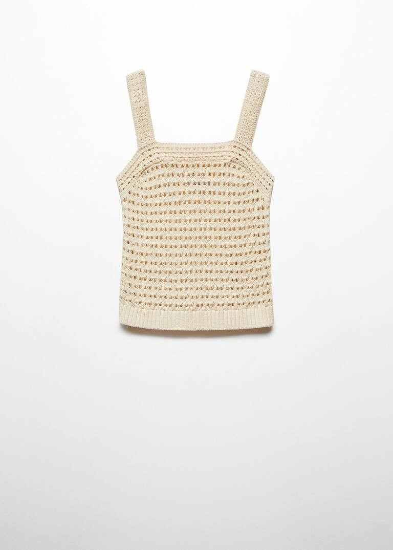 Crochet top with straps  -  Women | Mango USA | MANGO (US)