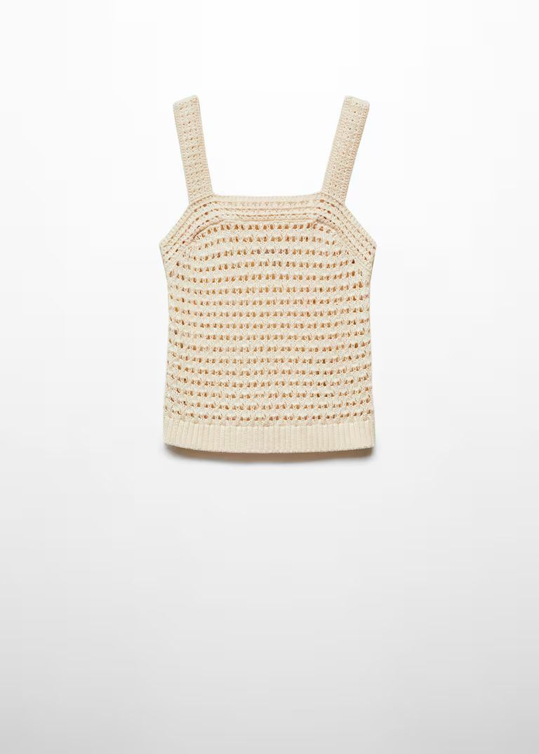 Crochet top with straps  -  Women | Mango USA | MANGO (US)