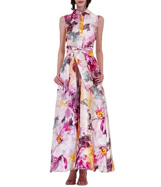 Julia Jordan Sleeveless Printed Mikado Shirt Dress | Dillard's | Dillard's