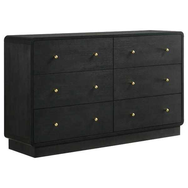 Cavelle 6-drawer Dresser and Mirror Black - Bed Bath & Beyond - 42279780 | Bed Bath & Beyond