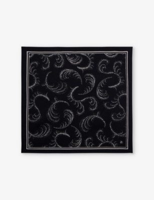 Feather-Print Wool and Silk-Blend Scarf | Selfridges