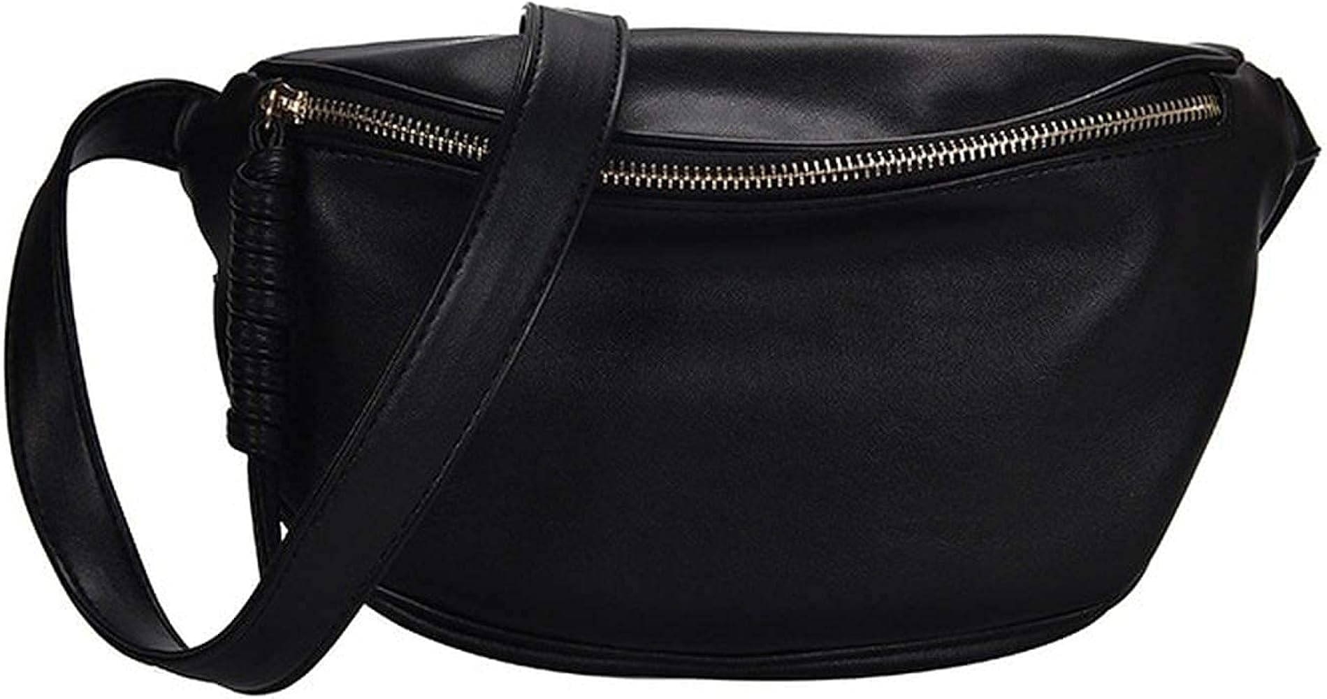 Fashion Women Waist Bag Fanny Pack Large Capacity Crossbody Chest Bags Banana Pack PU Leather Lad... | Amazon (US)