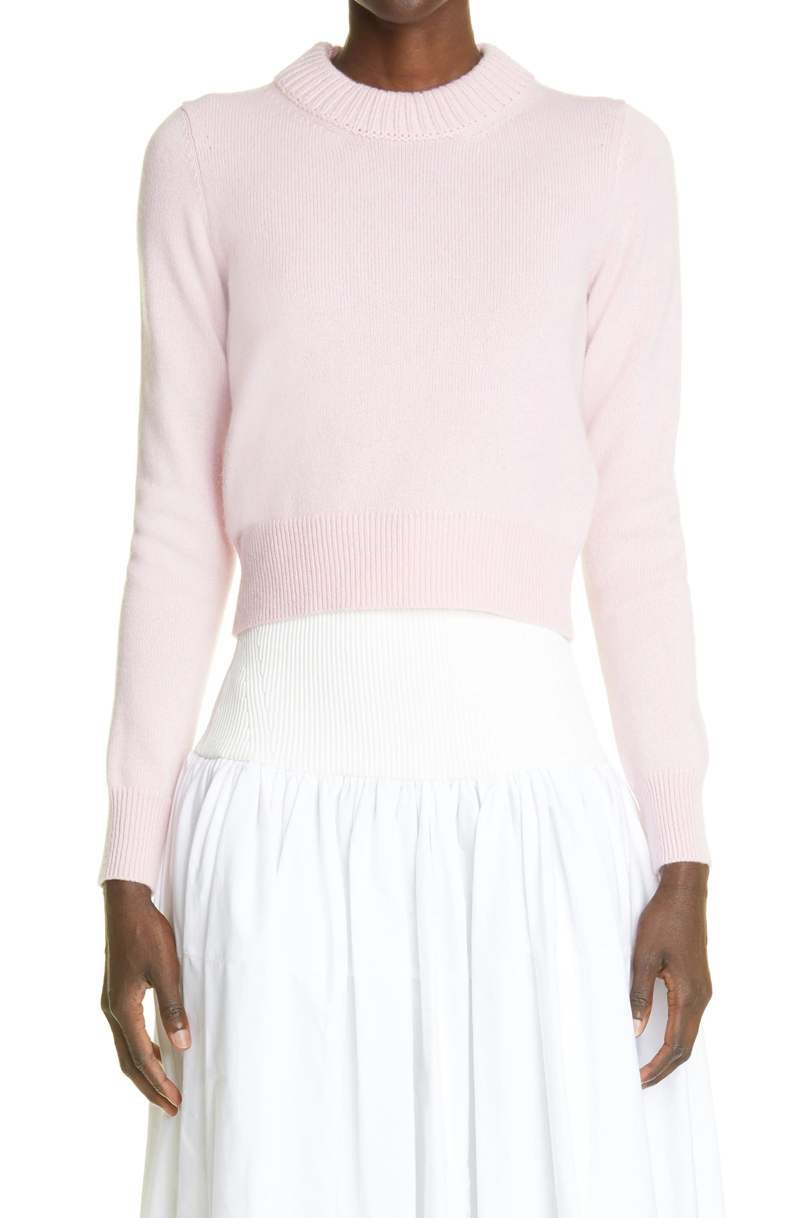 Alexander McQueen Cashmere Sweater in 5072 Ice Pink at Nordstrom, Size Large | Nordstrom
