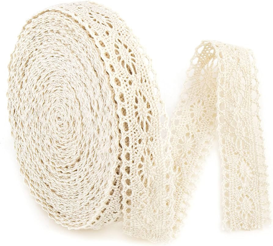 Vintage Lace Trim Ribbon, Crochet Sewing Lace Trim for Bridal Wedding-Scrapbooking Embellishments... | Amazon (US)
