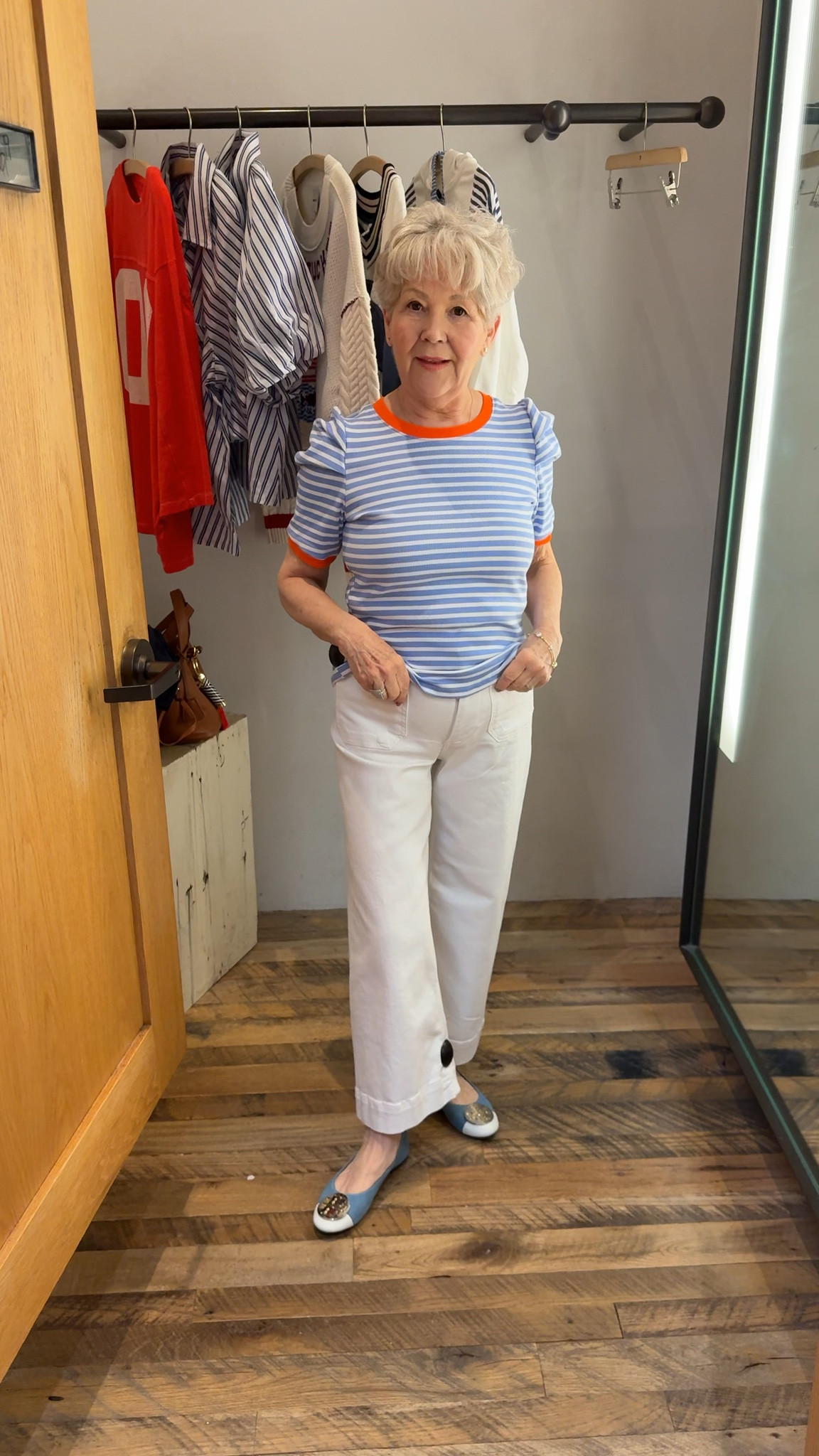 Mimi is wearing a size 2 tea in these cute Colette white jeans from anthropology.

She is paired it with the sweater with cute puffy sleeves perfect for spring outfits. 

#LTKPetite #LTKSeasonal #LTKWatchNow