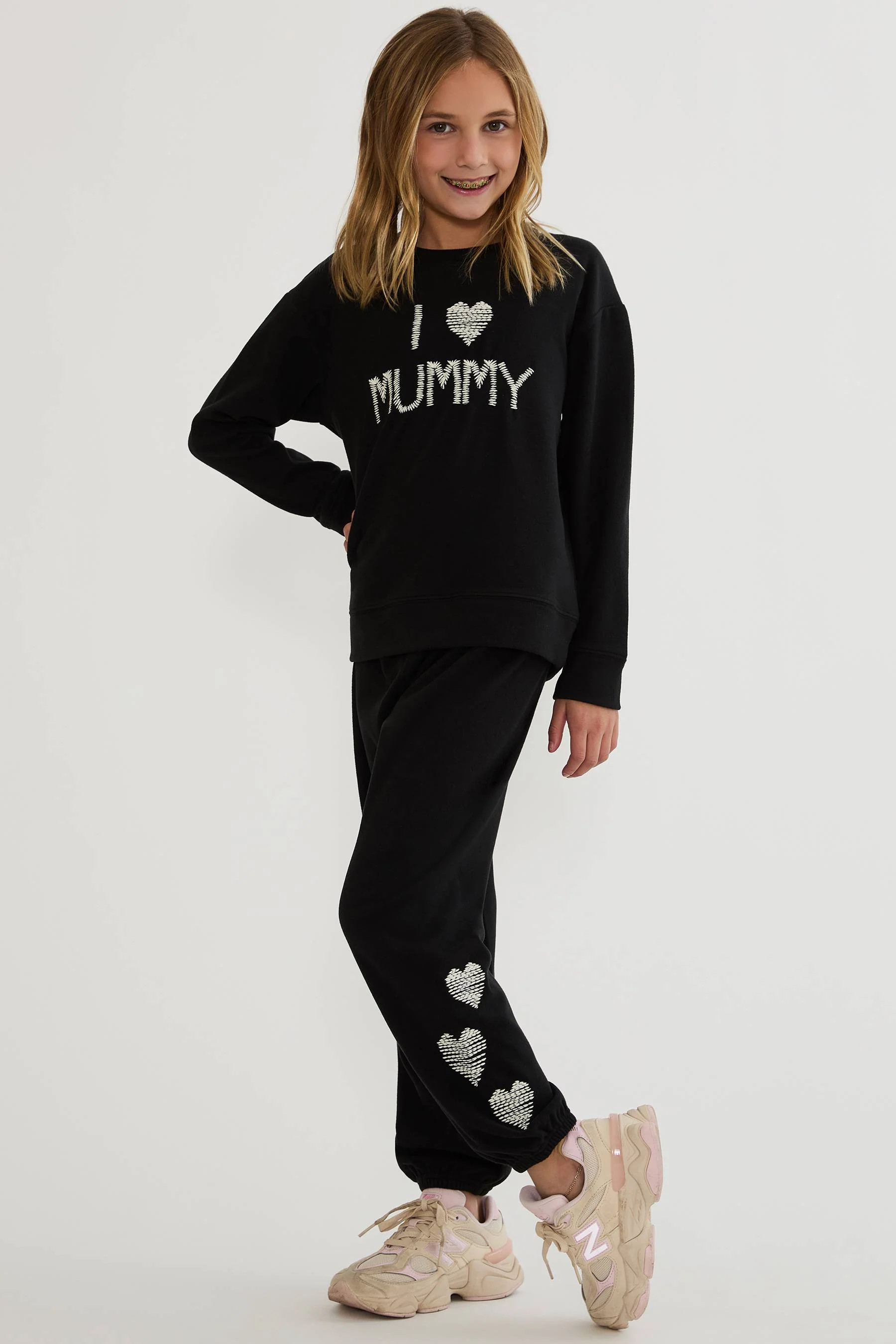 Little Georgie Pant Midnight Mummy | Girls Halloween Joggers | Beach Riot | Beach Riot