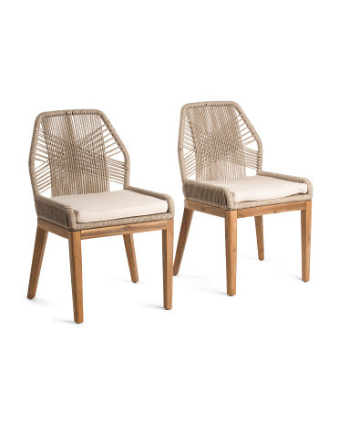 Set Of 2 Rope Cross Weave Dining Chairs | Marshalls
