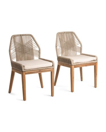 Set Of 2 Rope Cross Weave Dining Chairs | Kitchen & Dining Room | Marshalls | Marshalls