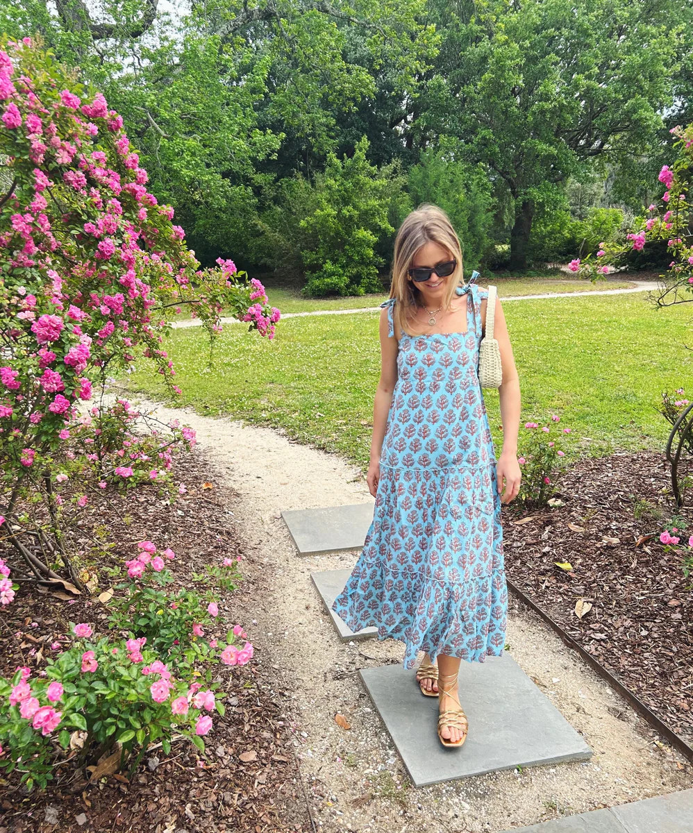 Electra Maxi Dress Turquoise Bouquet | Madison Mathews