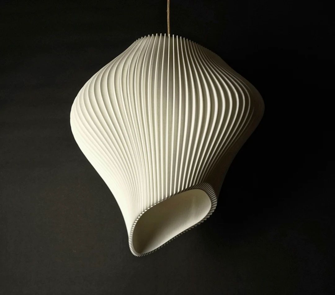 White Wave Lampshade  Pendant Light  Contemporary  Modern - Etsy | Etsy (US)