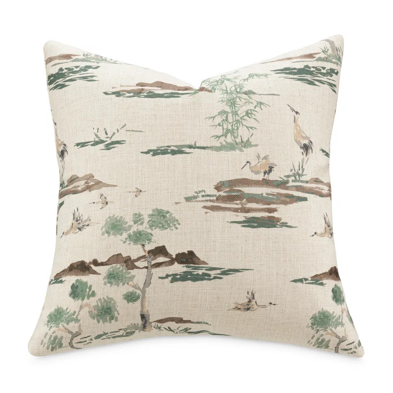Akari Toile Feather Reversible Throw Pillow | Wayfair North America