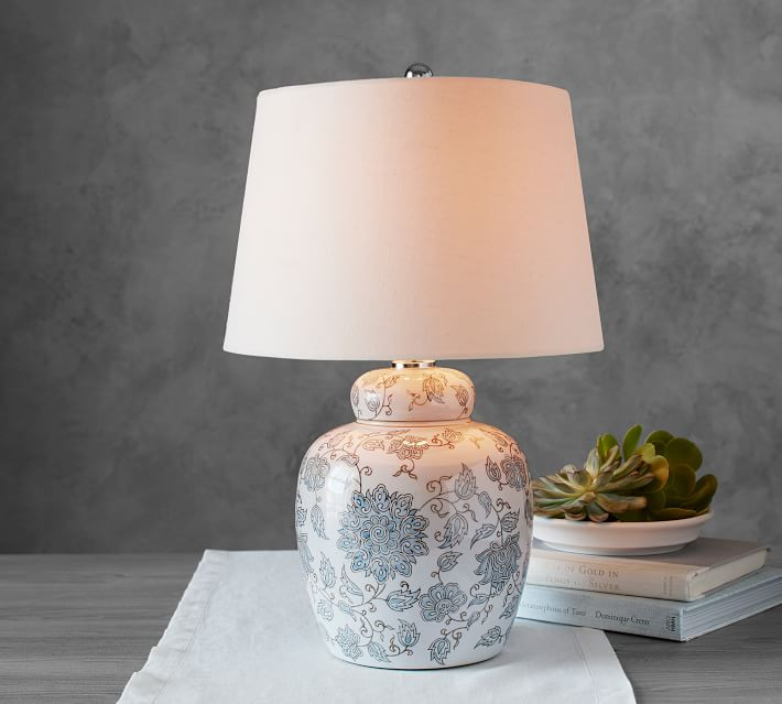 Langley Ceramic Pattern Lamp | Pottery Barn | Pottery Barn (US)