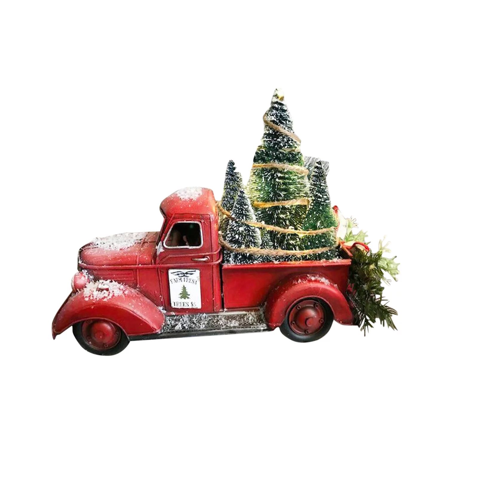 Youtuoke Red Farm Truck Christmas Centerpiece,Red Truck Decor Farm Vintage with Christmas Trees -... | Walmart (US)