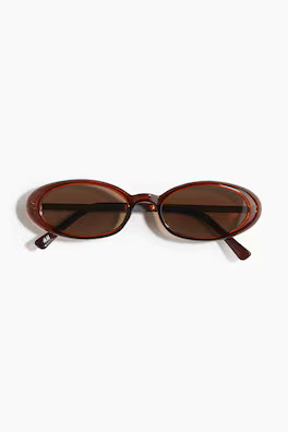 Oval sunglasses - Brown/Tortoiseshell-patterned - Ladies | H&M GB | H&M (UK, MY, IN, SG, PH, TW, HK)