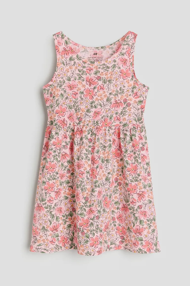 Patterned Cotton Dress - Pink/floral - Kids | H&M US | H&M (US + CA)