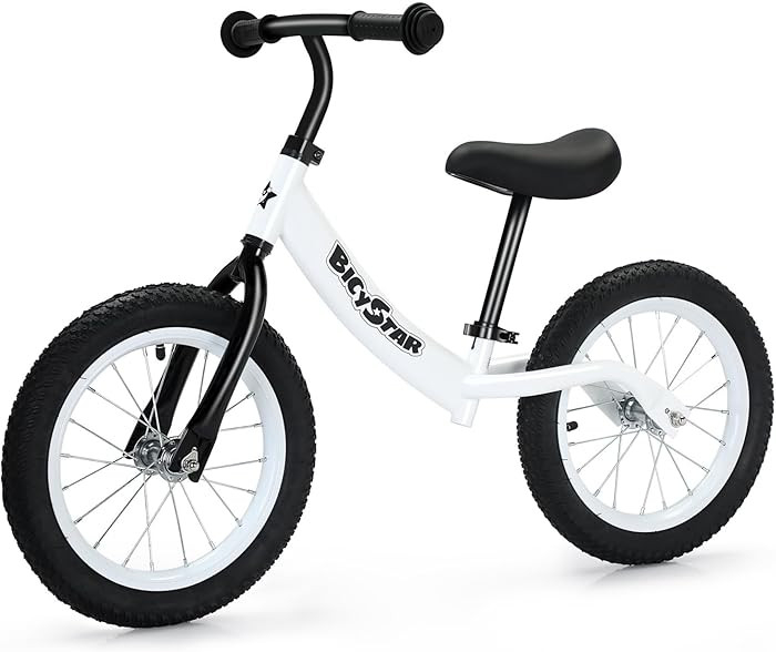 14 Inch Balance Bike for Kids 3-6 Year Old, Bike with No Pedals, Air Rubber Tires, Adjustable Hei... | Amazon (US)