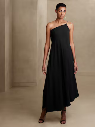 Asymmetrical Flounce Maxi Dress | Banana Republic Factory
