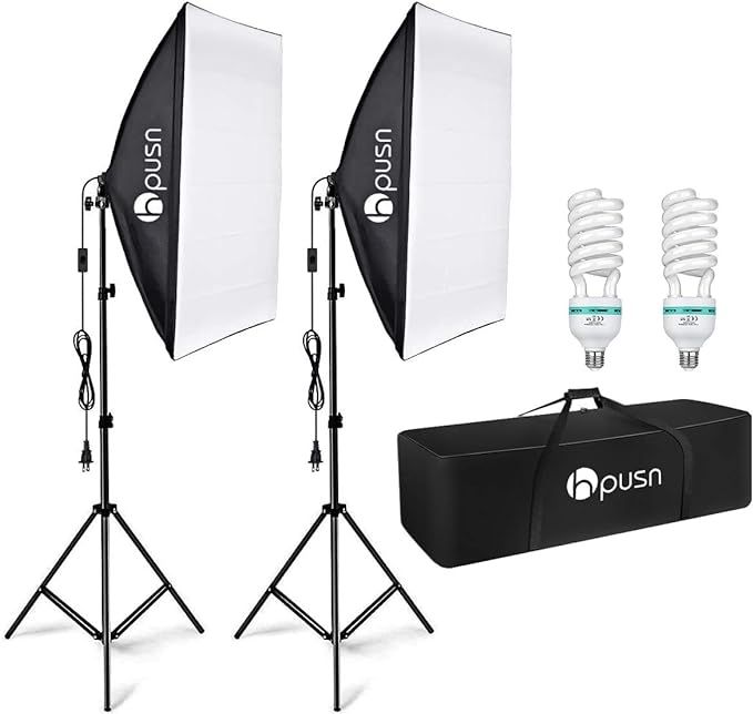 HPUSN Softbox Lighting Kit Professional Studio Photography Equipment Continuous Lighting with 85W... | Amazon (US)