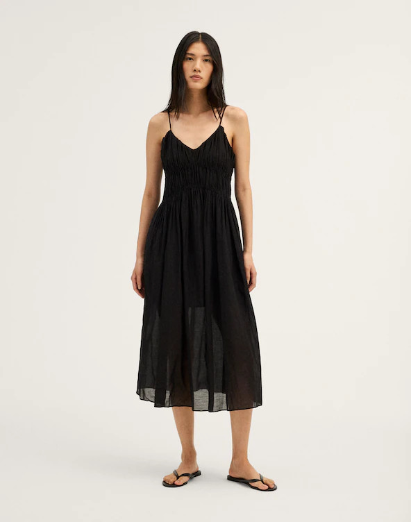 Ruched V-Neck Sleeveless Maxi Dress | Madewell