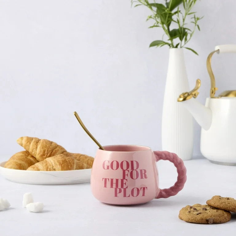 Thyme & Table 14.5 fl oz "Good for the Plot" Pink Stoneware Mug | Walmart (US)