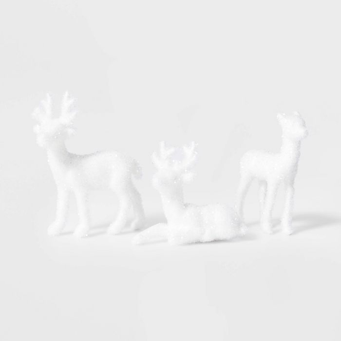 3pk Deer Decorative Figurine Set White - Wondershop™ | Target