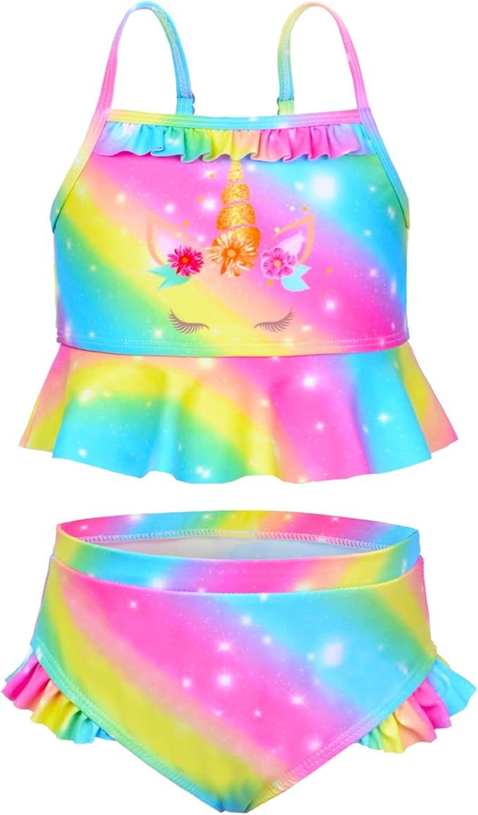 Sylfairy Girl Unicorn Bikini Set Mermaid Swimsuit Kids Swimwear Tankini Beachwear Bathing Suit | Amazon (US)