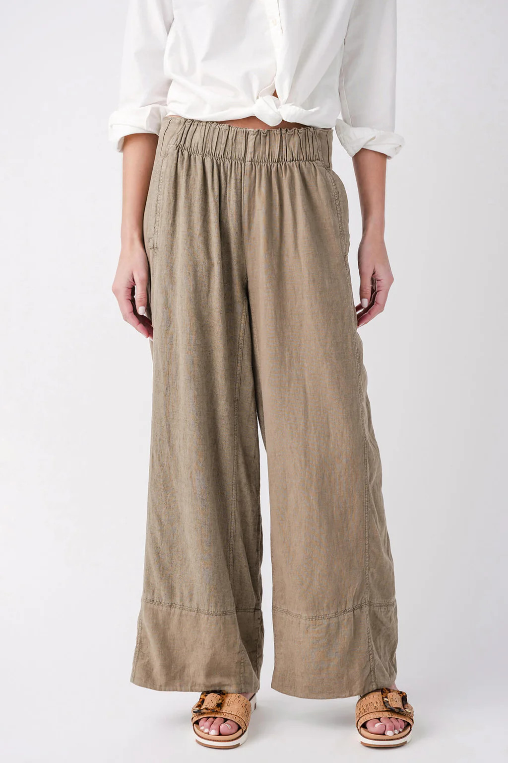 Free People Days End Linen Pull On Pants | Social Threads