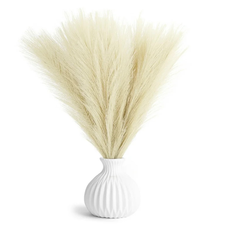 TSV Pampas Grass Decor, 6pcs Artificial Pampas Grass for Flower Arrangements Home Decor, Fireplac... | Walmart (US)