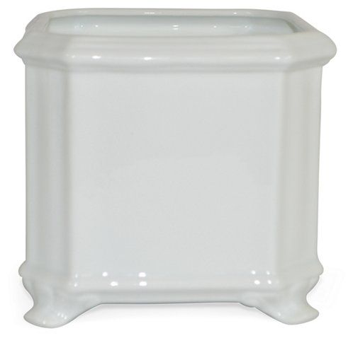 7" Solid Square Planter, White | One Kings Lane