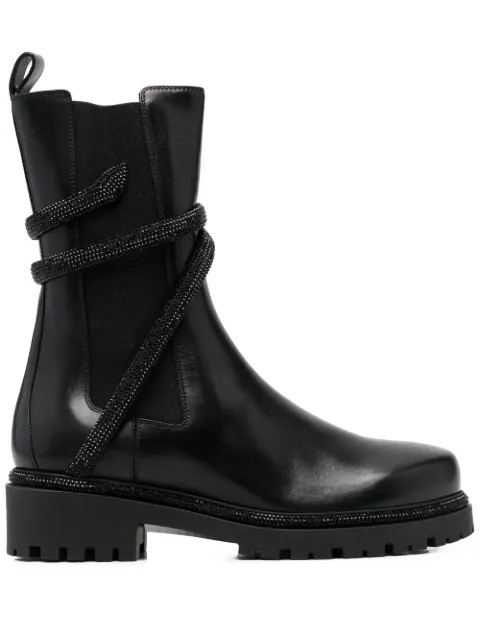 René Caovilla wrap-around Leather Boots - Farfetch | Farfetch Global