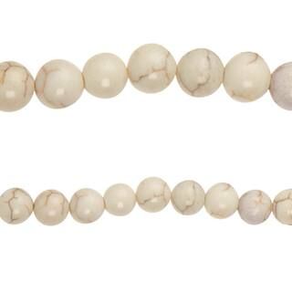 Bead Gallery® White Crackle Dyed Howlite Round Beads, 8mm | Michaels Stores