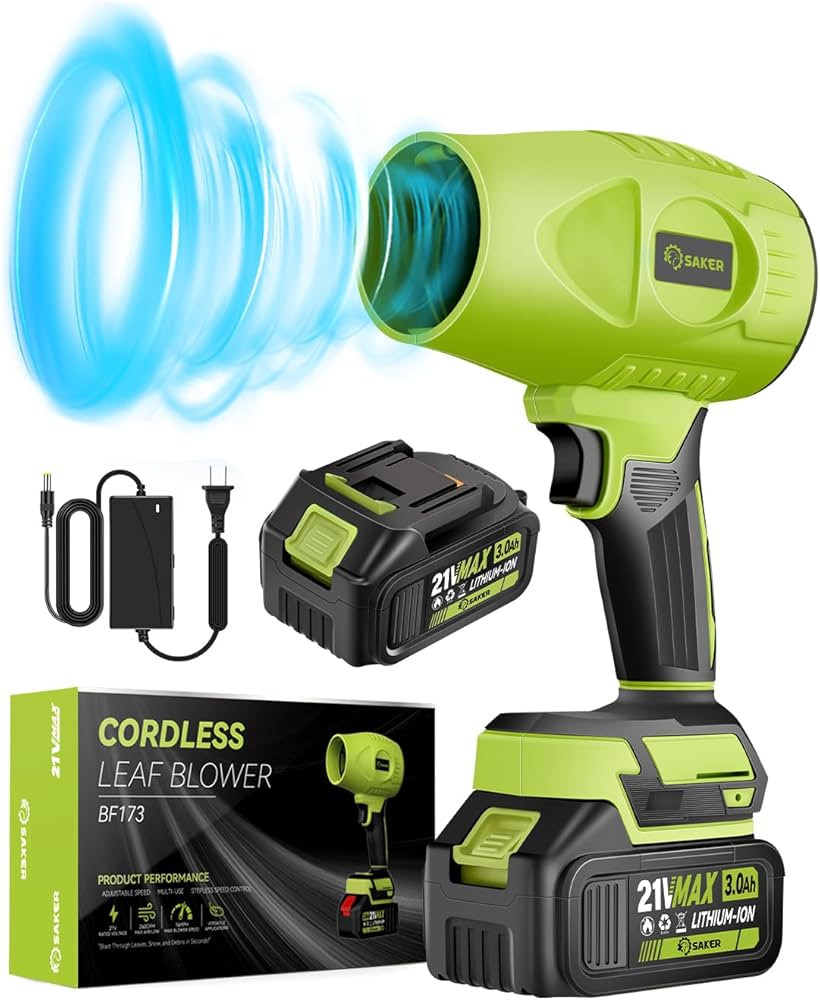 Saker Cordless Leaf Blower Portable Dust Cleaner Handheld Blowers 2 x 4.0Ah Batteries 180000 RPM ... | Amazon (US)